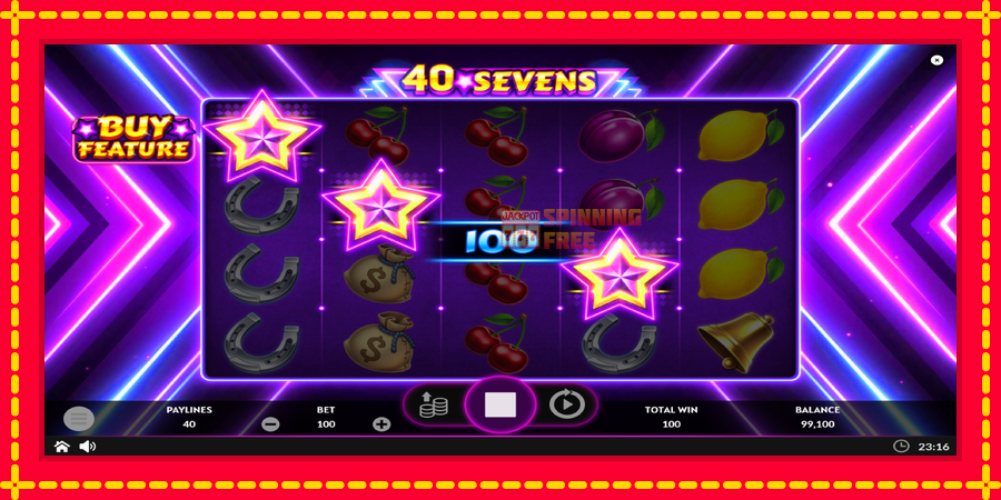 40 Sevens Buy Feature mesin slot dengan animasi cerah, gambar 4