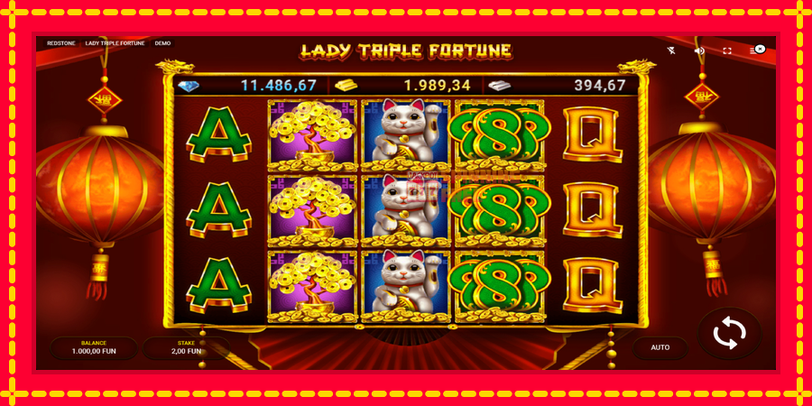 Lady Triple Fortune mesin slot dengan animasi cerah, gambar 2