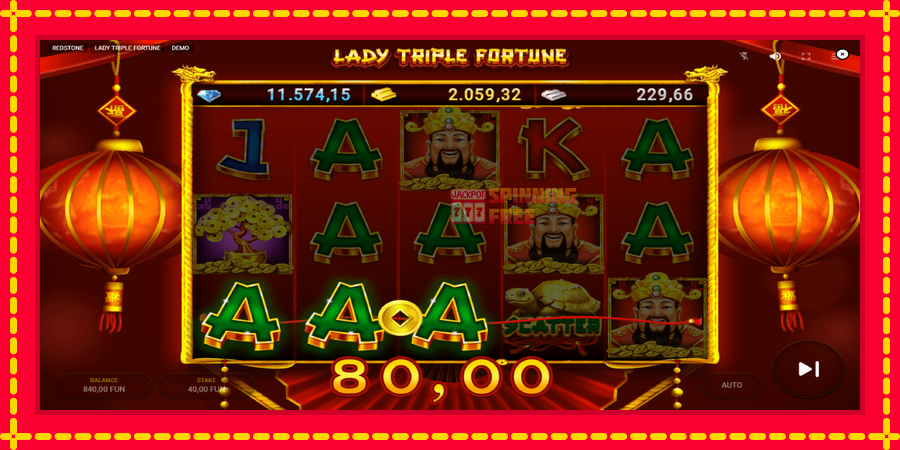 Lady Triple Fortune mesin slot dengan animasi cerah, gambar 3