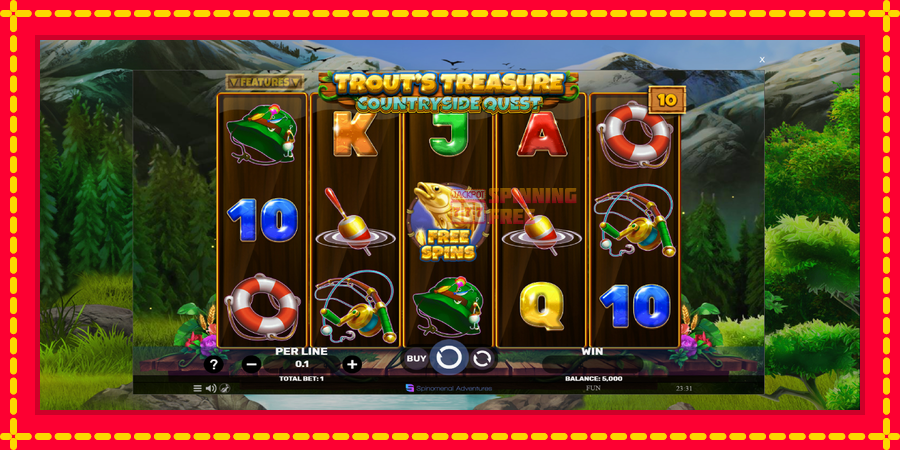 Trouts Treasure Countryside Quest mesin slot dengan animasi cerah, gambar 2