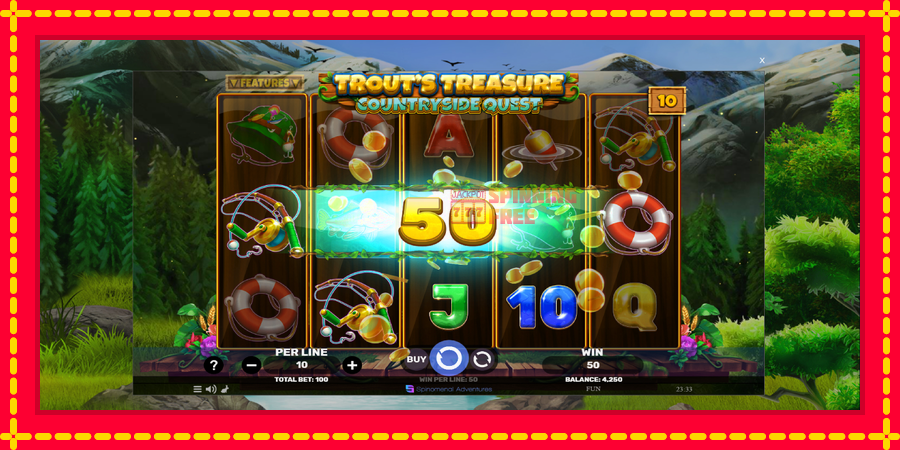 Trouts Treasure Countryside Quest mesin slot dengan animasi cerah, gambar 3