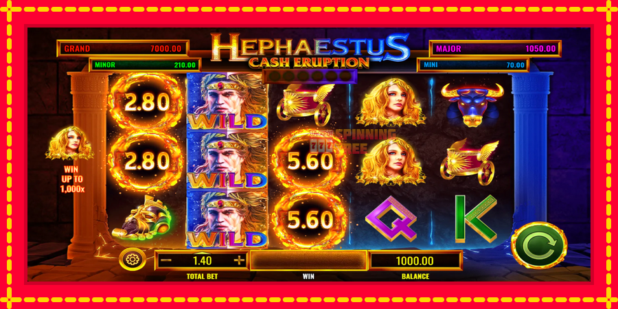 Cash Eruption Hephaestus mesin slot dengan animasi cerah, gambar 2