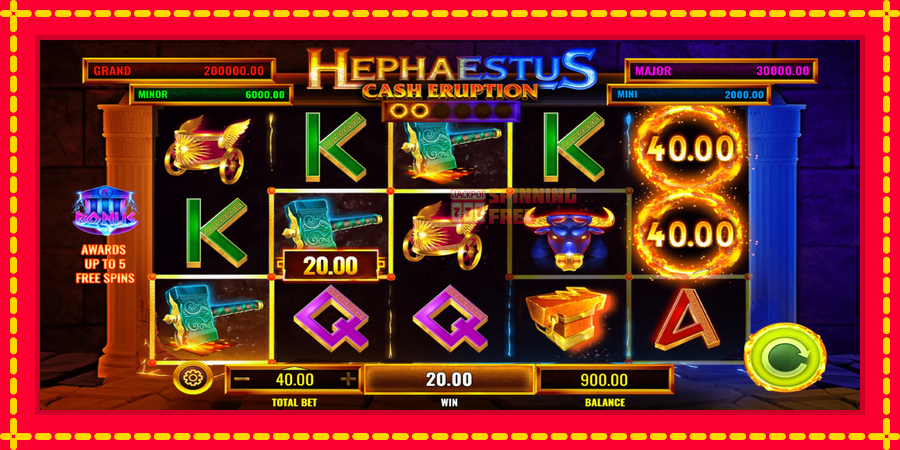 Cash Eruption Hephaestus mesin slot dengan animasi cerah, gambar 3