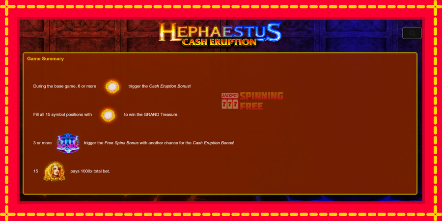 Cash Eruption Hephaestus mesin slot dengan animasi cerah, gambar 5