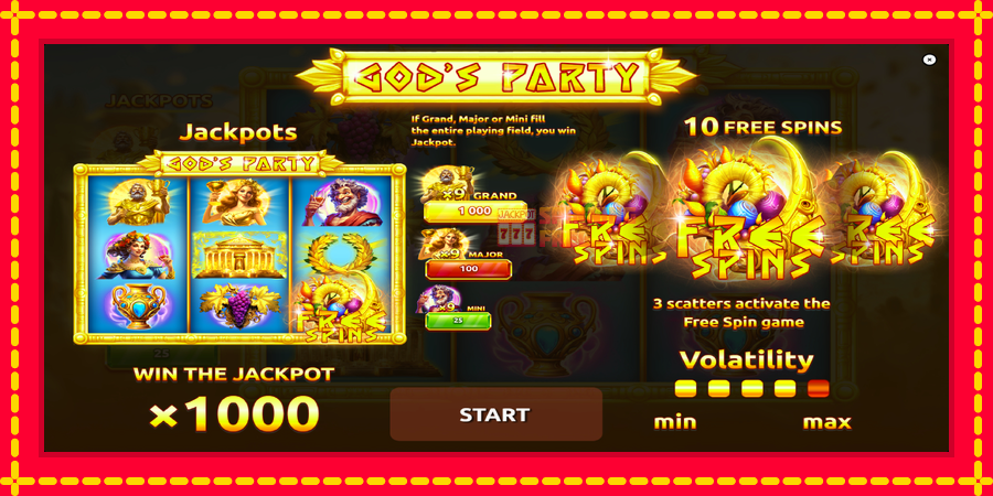 Gods Party mesin slot dengan animasi cerah, gambar 1