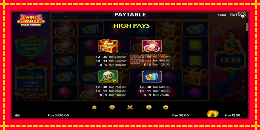 Wins of Mermaid Multi Power mesin slot dengan animasi cerah, gambar 5