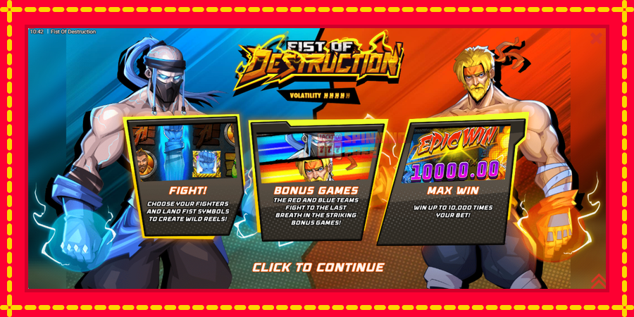 Fist of Destruction mesin slot dengan animasi cerah, gambar 1