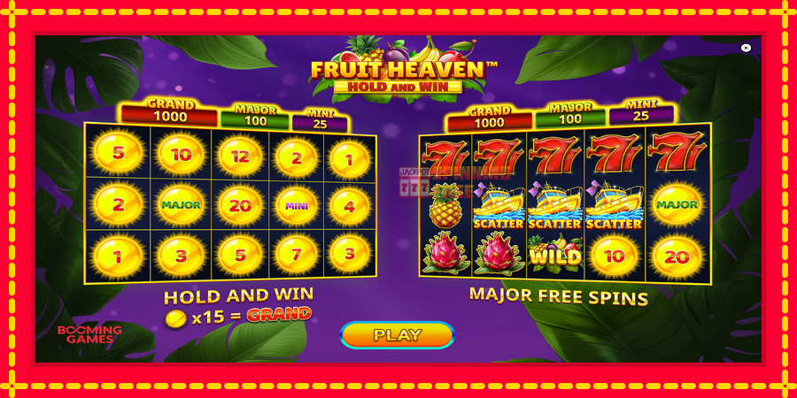 Fruit Heaven Hold and Win mesin slot dengan animasi cerah, gambar 1