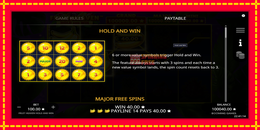 Fruit Heaven Hold and Win mesin slot dengan animasi cerah, gambar 5