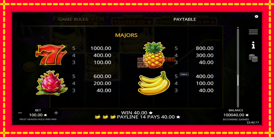 Fruit Heaven Hold and Win mesin slot dengan animasi cerah, gambar 6