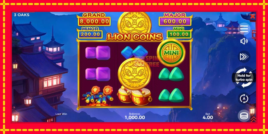 Lion Coins mesin slot dengan animasi cerah, gambar 2