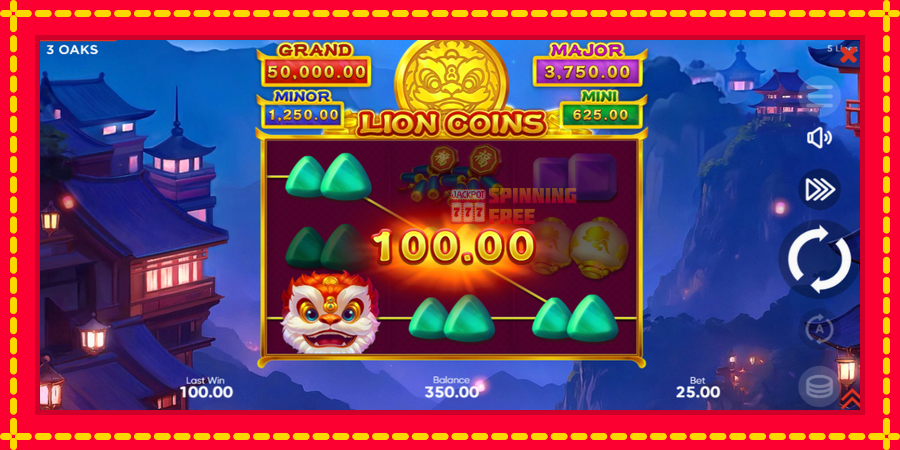 Lion Coins mesin slot dengan animasi cerah, gambar 3