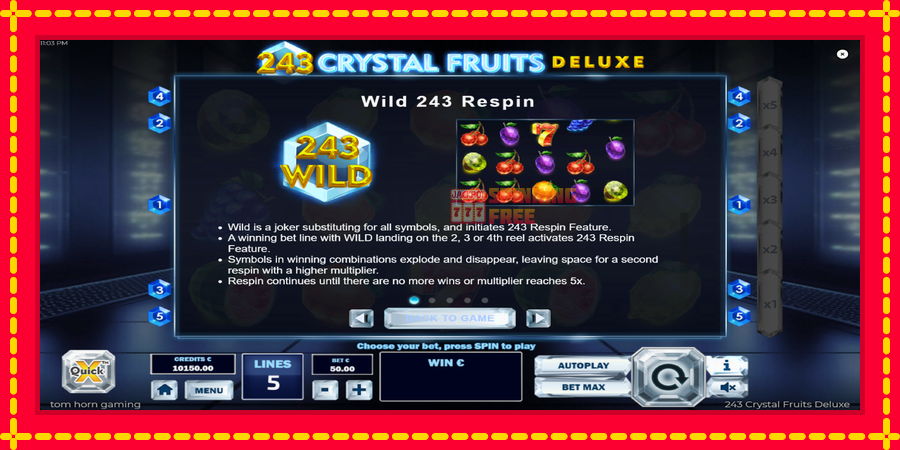 243 Crystal Fruits Deluxe mesin slot dengan animasi cerah, gambar 5