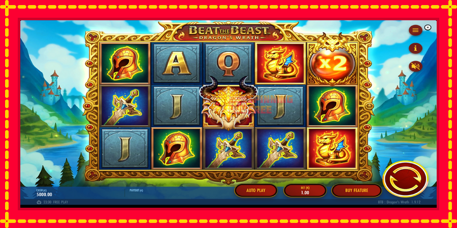 Beat the Beast Dragons Wrath mesin slot dengan animasi cerah, gambar 2