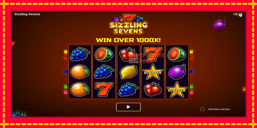 Sizzling Sevens mesin slot dengan animasi cerah, gambar 1