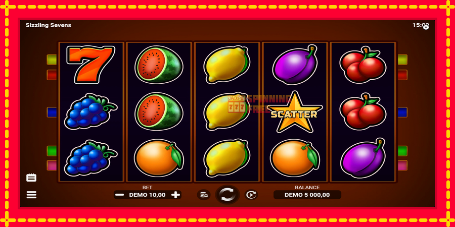 Sizzling Sevens mesin slot dengan animasi cerah, gambar 2