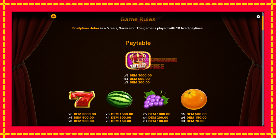 Fruityliner Joker mesin slot dengan animasi cerah, gambar 5