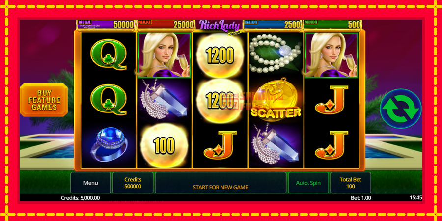 Rich Lady Deluxe mesin slot dengan animasi cerah, gambar 2