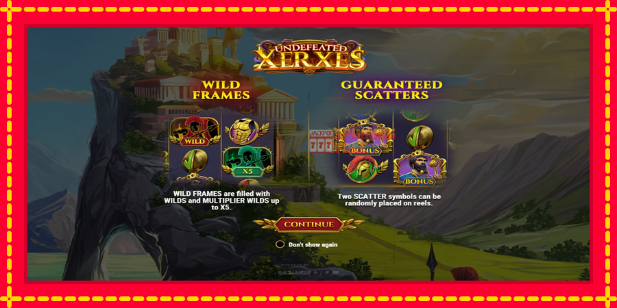 Undefeated Xerxes mesin slot dengan animasi cerah, gambar 1