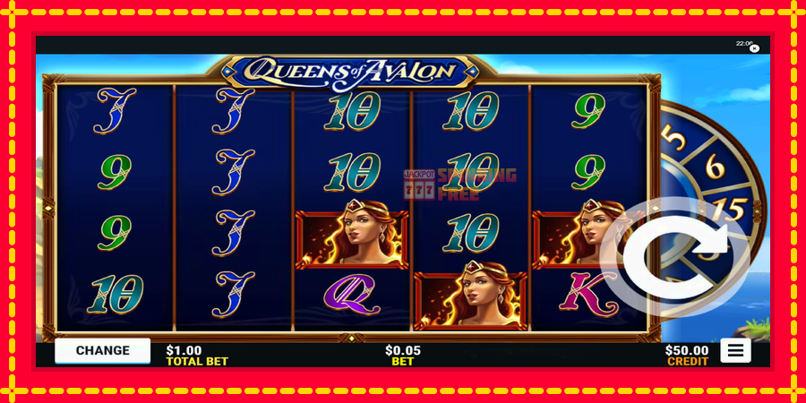 Queens of Avalon mesin slot dengan animasi cerah, gambar 1