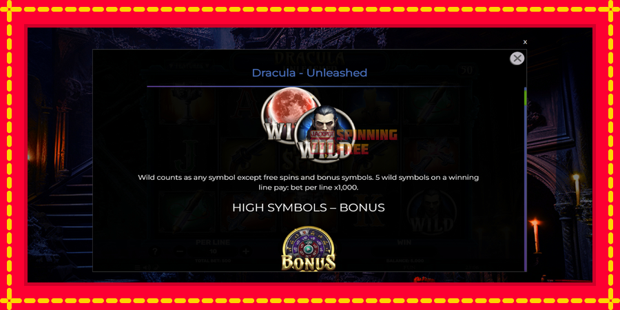 Dracula - Unleashed mesin slot dengan animasi cerah, gambar 5