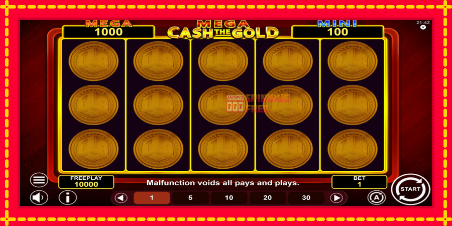 Mega Cash The Gold mesin slot dengan animasi cerah, gambar 2