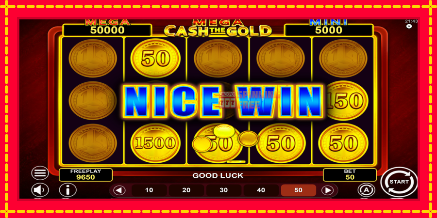 Mega Cash The Gold mesin slot dengan animasi cerah, gambar 3