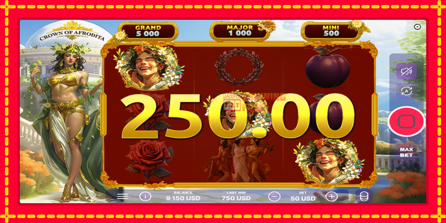 Crown of Afrodita mesin slot dengan animasi cerah, gambar 4