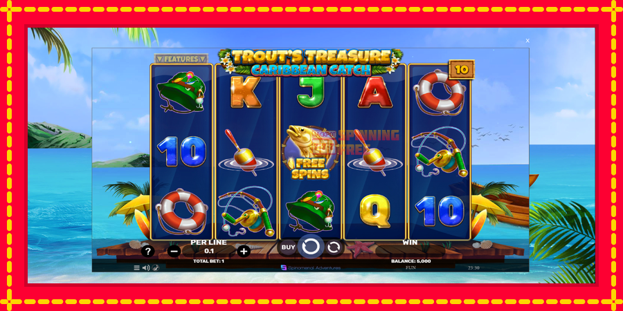 Trouts Treasure Caribbean Catch mesin slot dengan animasi cerah, gambar 2