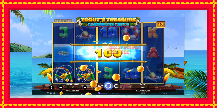 Trouts Treasure Caribbean Catch mesin slot dengan animasi cerah, gambar 3