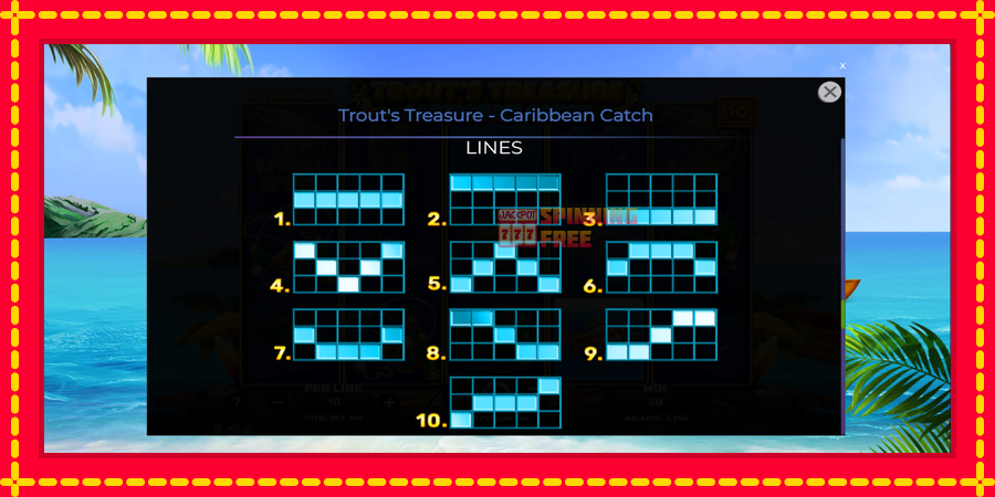 Trouts Treasure Caribbean Catch mesin slot dengan animasi cerah, gambar 7