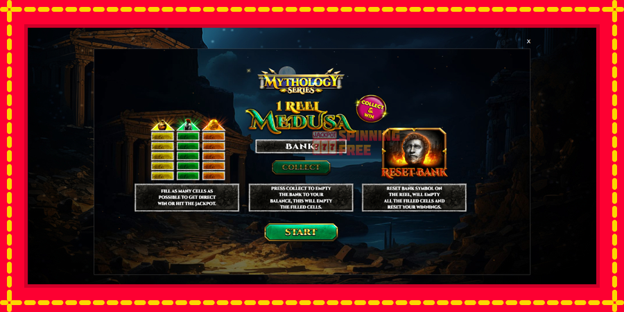 1 Reel Medusa mesin slot dengan animasi cerah, gambar 1