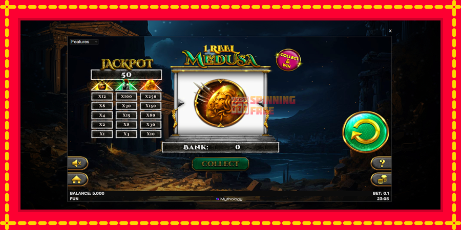 1 Reel Medusa mesin slot dengan animasi cerah, gambar 2