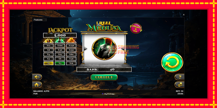 1 Reel Medusa mesin slot dengan animasi cerah, gambar 3