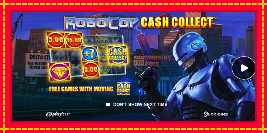 RoboCop: Cash Collect mesin slot dengan animasi cerah, gambar 1