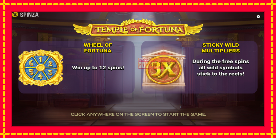 Temple of Fortuna mesin slot dengan animasi cerah, gambar 1