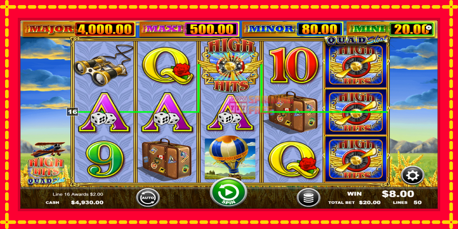 High Hits Quad Shot mesin slot dengan animasi cerah, gambar 3