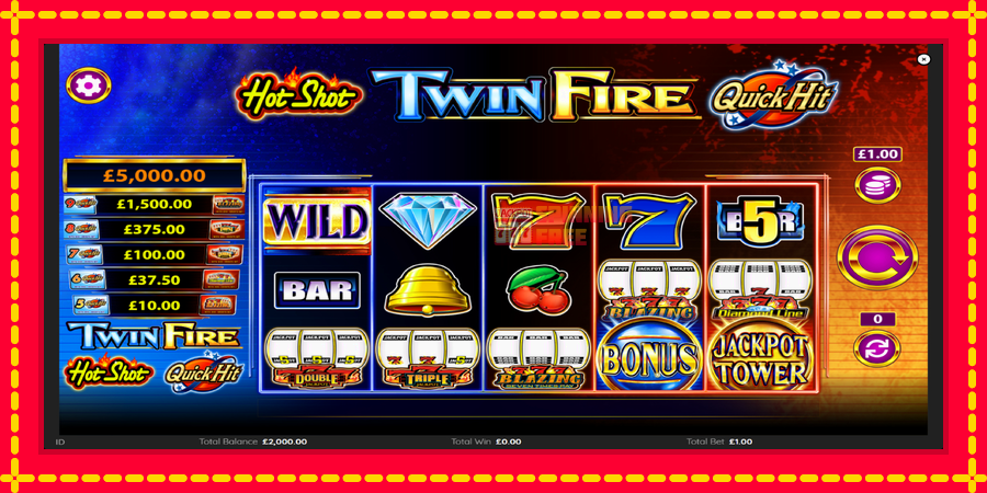 HotShot TwinFire mesin slot dengan animasi cerah, gambar 2