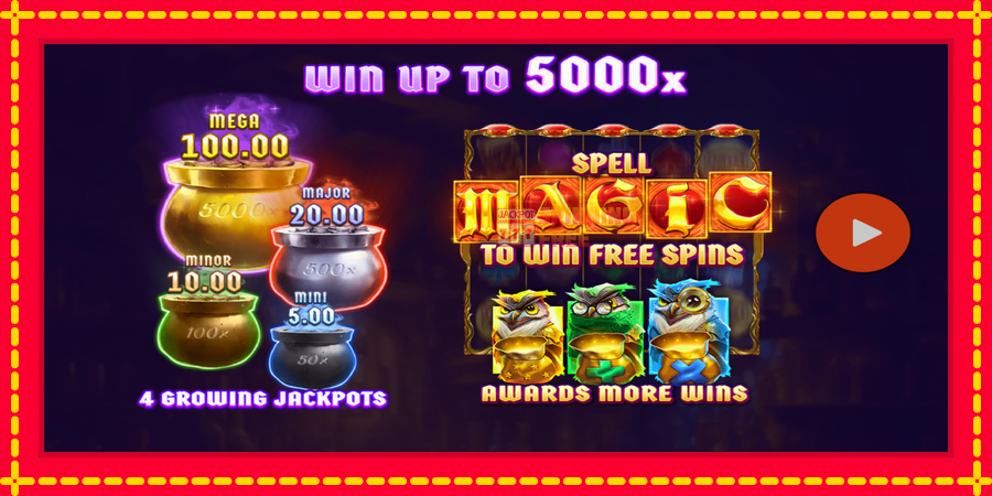 Mega Magic Spell mesin slot dengan animasi cerah, gambar 1