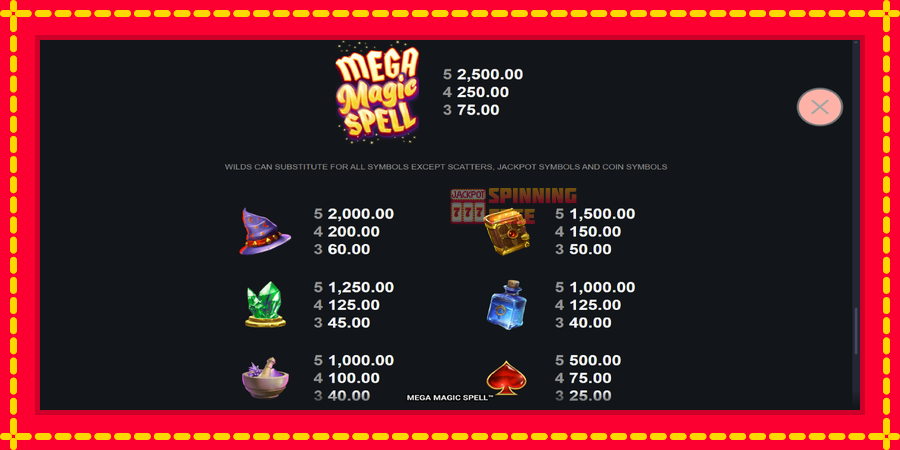 Mega Magic Spell mesin slot dengan animasi cerah, gambar 6