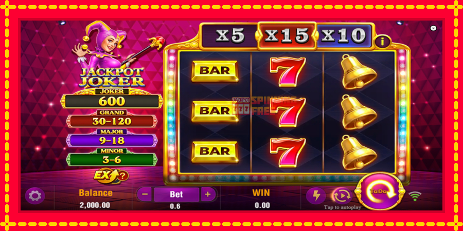 Jackpot Joker mesin slot dengan animasi cerah, gambar 2