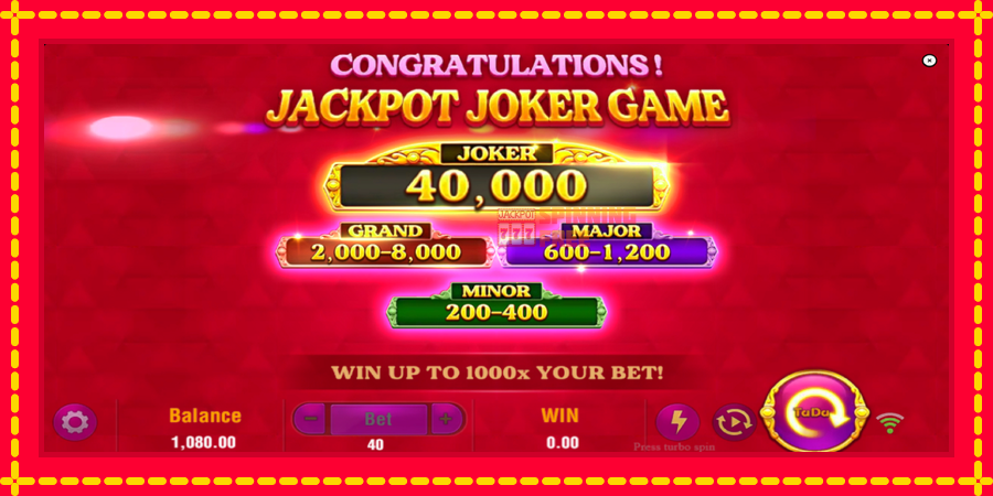 Jackpot Joker mesin slot dengan animasi cerah, gambar 4