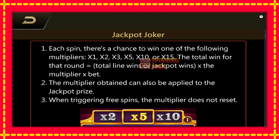 Jackpot Joker mesin slot dengan animasi cerah, gambar 6