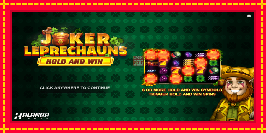 Joker Leprechauns Hold and Win mesin slot dengan animasi cerah, gambar 1