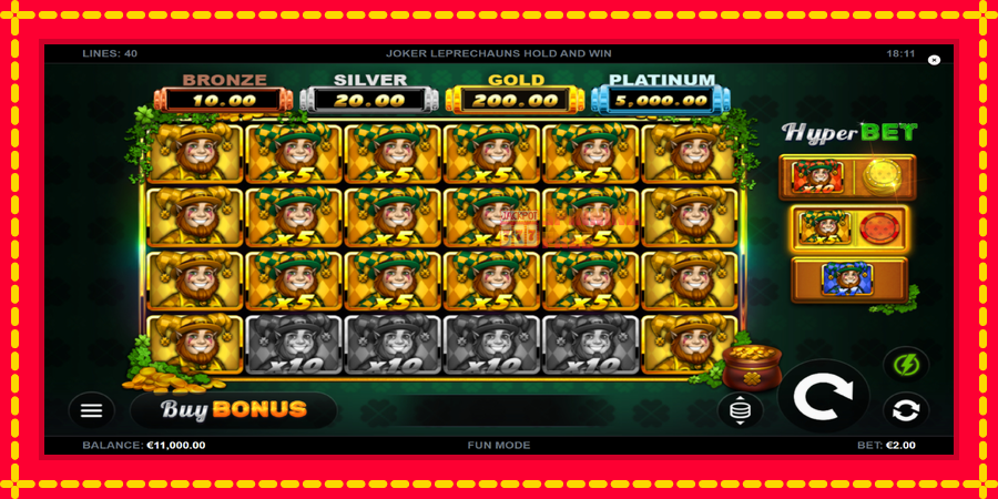 Joker Leprechauns Hold and Win mesin slot dengan animasi cerah, gambar 2