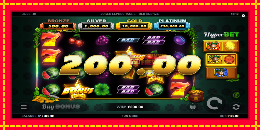 Joker Leprechauns Hold and Win mesin slot dengan animasi cerah, gambar 3