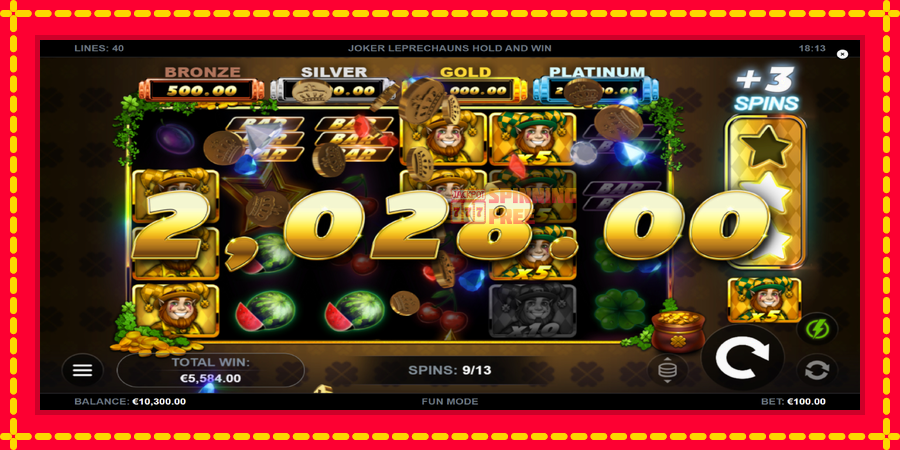 Joker Leprechauns Hold and Win mesin slot dengan animasi cerah, gambar 4