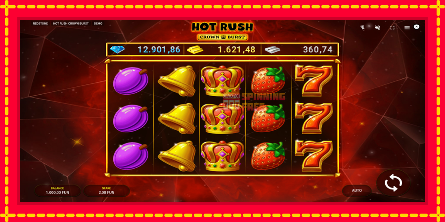 Hot Rush Crown Burst mesin slot dengan animasi cerah, gambar 2