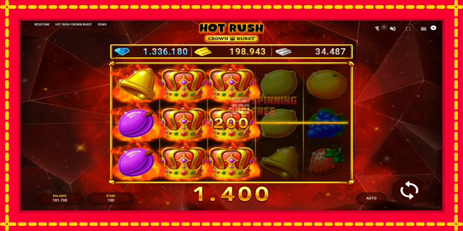 Hot Rush Crown Burst mesin slot dengan animasi cerah, gambar 4