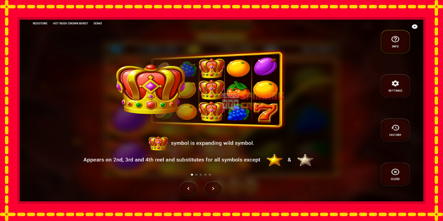 Hot Rush Crown Burst mesin slot dengan animasi cerah, gambar 5